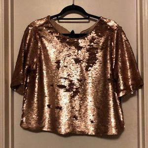 Rose gold sequin top